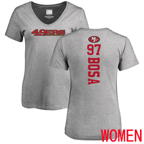 San Francisco 49ers Ash Women Nick Bosa Backer #97 NFL T Shirt->nfl t-shirts->Sports Accessory